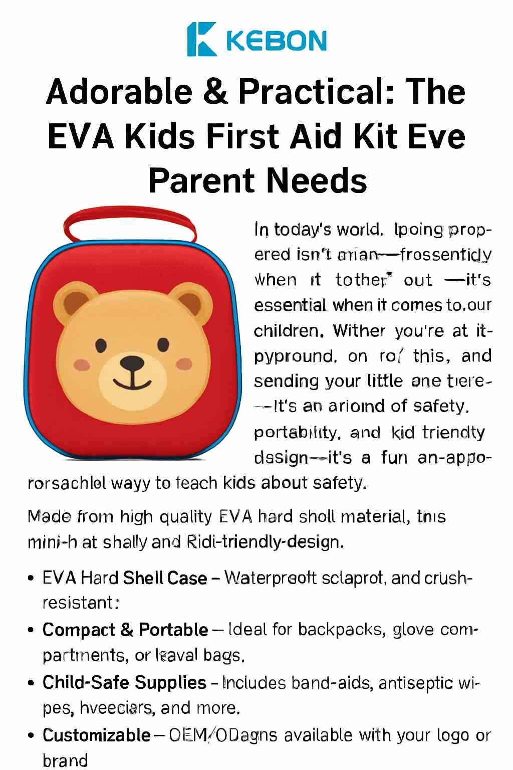 Entzückend und praktisch: Das Eva Kids Erste -Hilfe -Kit jeder Eltern braucht