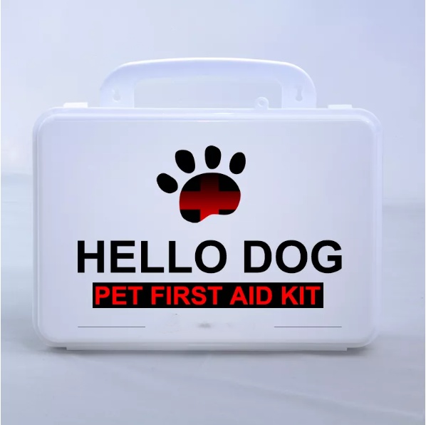 Hunde-Erste-Hilfe-Set-Box weiß | PP-Notfallset-Koffer für Haustiere | Leer oder gefüllt | OEM/ODM-Großhandel